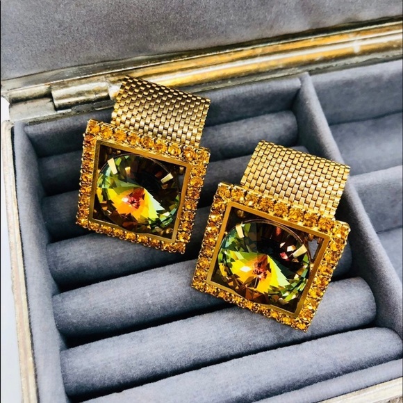 Mens Cufflinks 1960s RARE Heliotrope Austrian Crystal - Picture 5 of 15